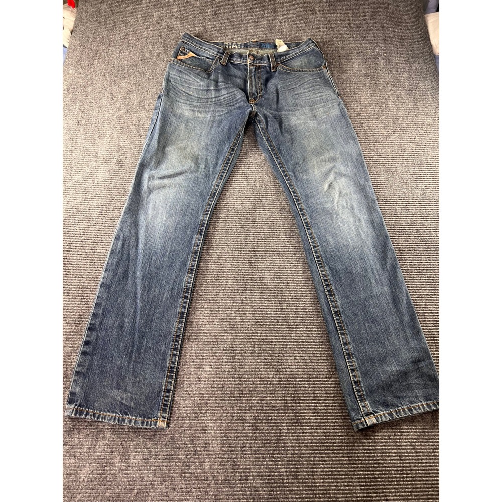 Ariat M-Series Mens Jeans 34x34 Blue Medium Wash Straight Leg Denim - Picture 2 of 13
